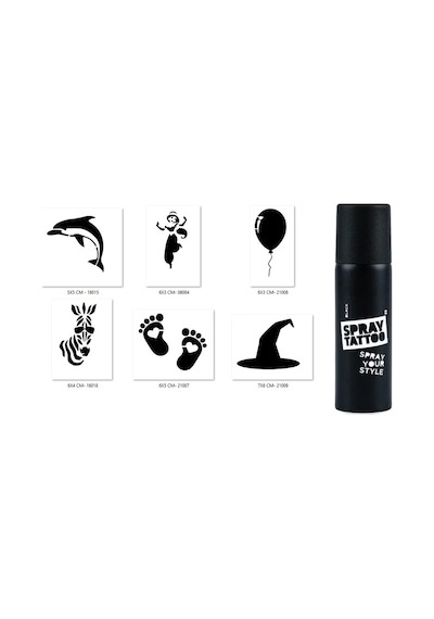 Airbrush Tattoo Cadı Zebra Spray Tattoo Geçici Sprey Dövme Seti