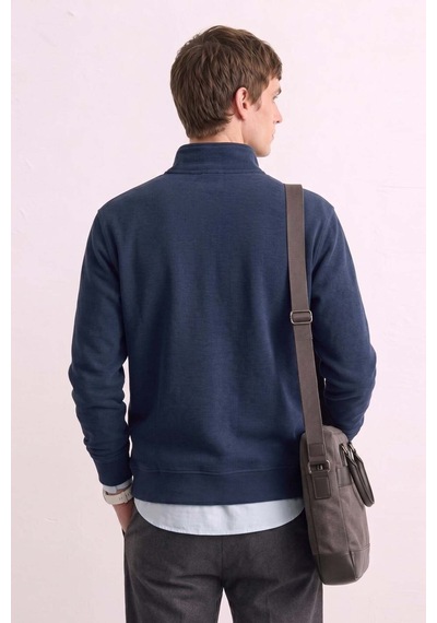 Barrels And Oıl Erkek Yarım Fermuarlı Dik Yaka Selanik Sweatshirt - İndigo İndigo