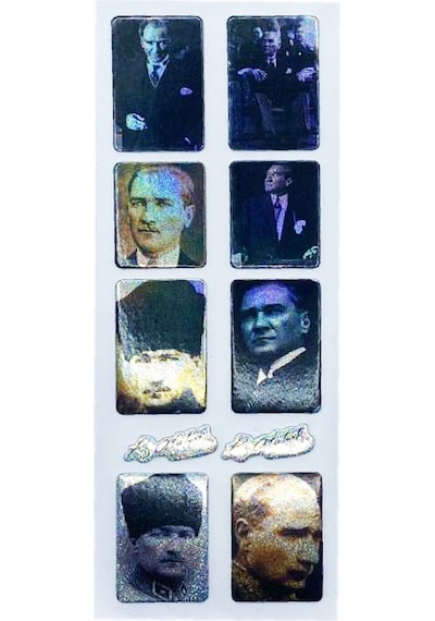 Sticker Kabartmalı Stiker Defter, Planlayıcı Etiket Atatürk İmza 16x7 Cm