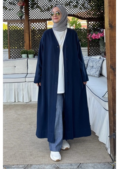 Rabia Şamlı Nazenin Kot Tencel Kap Lacivert Normal