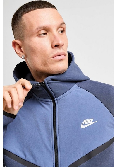 Nike Tech Fleece Mix Full Zip Windrunner Hoodie Kapüşonlu Unisex Sweatshirt Lacivert