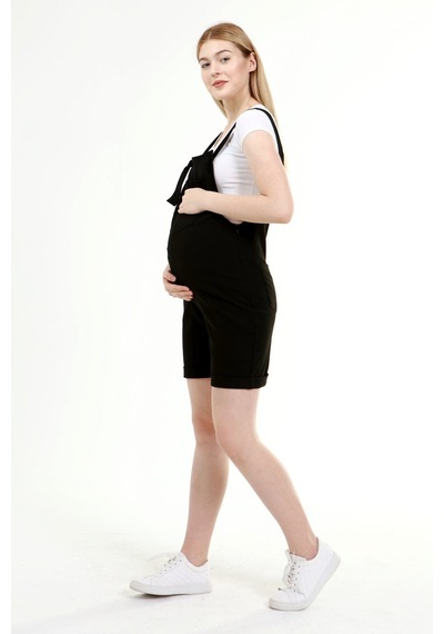 Luvmabelly Myrb6205 - Siyah Hamile Şort Salopet-siyah