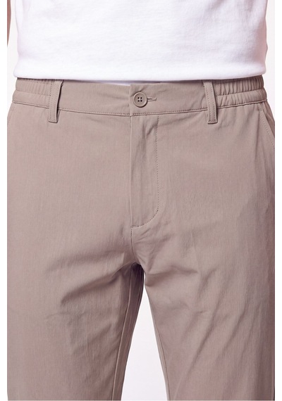 Comfort Fit Esnek Pamuklu Yan Cep Bej Jogger Pantıolon P 1220