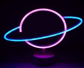 Neon Işıklı Satürn Lamba Pil+usb Çok Renkli 25142802