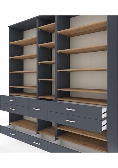 Hyperion Dolap 19 Raflı 8 Çekmeceli 220x44x243 Antrasit-çam/antrasit Atlas Çam/antrasıt Hyperion Dolap 19 Raflı 8 Çekmeceli 220x44x243 Antrasit-çam/antrasit Atlas Çam/antrasıt