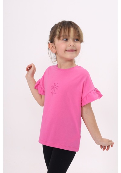 Toontoy Kids Toontoy Kız Çocuk Baskılı Tişört Orkide