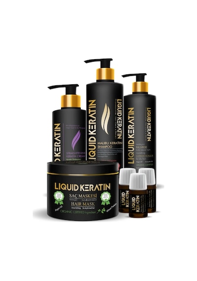 Liquid Keratin Yanan Yıpranan ve Kabaran Saçlar için Çift Etkili Saç Bakım Keratin Seti No 1