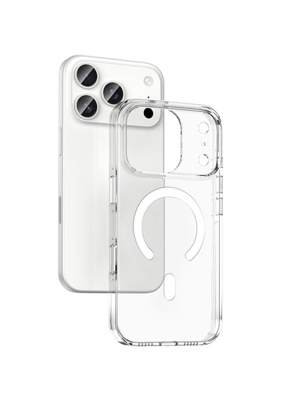 Apple İle Uyumlu İphone 17 Pro Kılıf M-safe Şarj Özellikli Kamera Korumalı Kripto Kapak Şeffaf