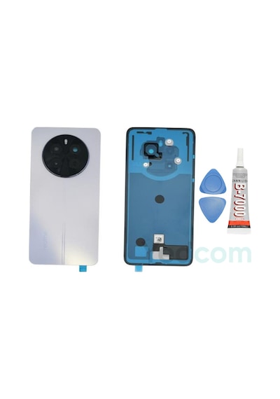 Oppo Realme 12 Beyaz Kamera Camlı Arka Cam Batarya Pil Kapağı Telefon Arka Kapak