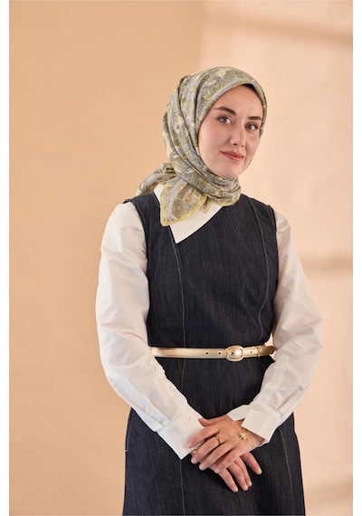 Silk Home Yaz Esintisi Eşarp 150002-23 Butter Yellow, Gri, Sarı,gümüş