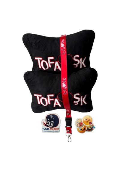 Tofaş Uyumlu Kırmızı Siyah Peluş Torpido Koruma Halısı & Örtüsü / Tofaş Araç Boyun Yastığı