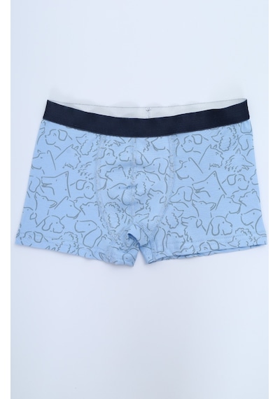 Toontoy Kids Toontoy Erkek Çocuk Baskılı Pamuklu Lastikli Boxer - 4'lü Paket Mavi
