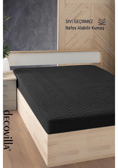 Micro Kapitone Fitted Full Kenar Su Sıvı Geçirmez Alez Kömür Grisi