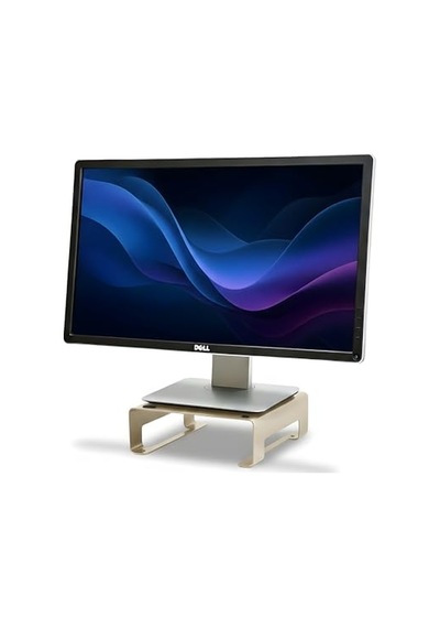Ayrex Prexua Riser Masaüstü Monitör Standı - Monitör Yükseltici Gold, Small
