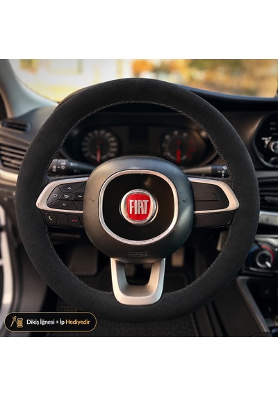Fiat Pratico Direksiyon Kılıfı Alcantara Süet Monza Black Serisi Siyah 2015-2022
