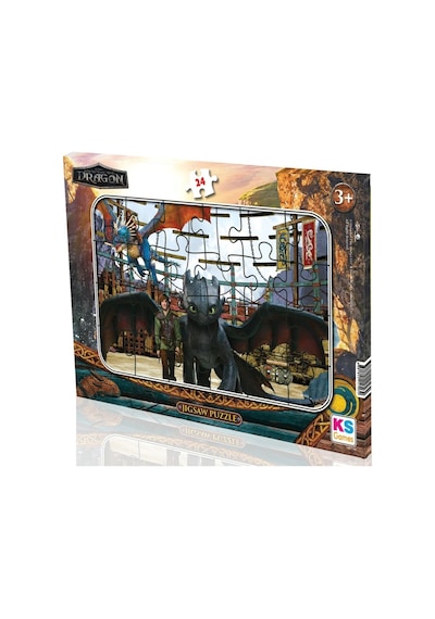 Ks Games 24 Parça Ejderhanı Nasıl Eğitirsin Erkek Çocuk Frame Puzzle - Hd704