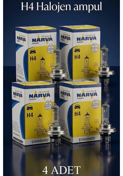 4 Adet Narva 12v H4 43t 60w 55w Far Ampulu