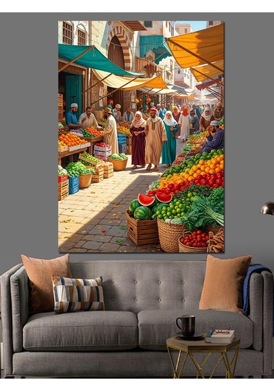 Ahşap Tablo Tarihi Pazar Yeri Kalabalık