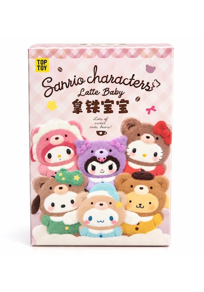 Masita Top Toy - Sanrıo Characters Latte Baby - Plush Doll Keychaın Blındbox 18 Cm Kutulu - Kutusuz 1 Adet Gönderilir 02 - Çok Renkli