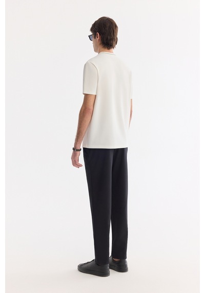 Avva Erkek Ekru Bisiklet Yaka Kolay Ütülenen Regular Fit T-shirt A61y1034