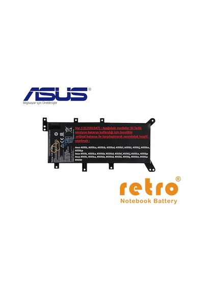 Asus Uyumlu X555Lp X555U Bataryası, Pili - Ver.1