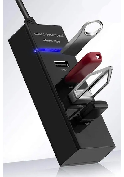 Süper Hızlı Usb 3.0 Port Çoğaltıcı Usb Hub Uyumlu Giriş Çoğaltıcı Aparat 1 Girişi 4 Girişe Çevirir