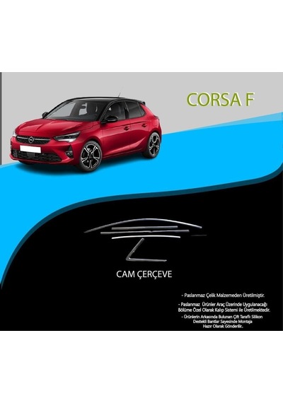 Opel Corsa F Krom Cam Çerçevesi 10 Parça