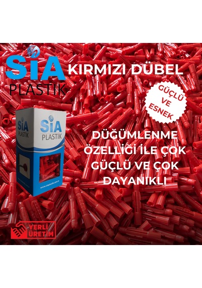 8 X 51 Kırmızı Dübel - 1 Paket 200 Adet