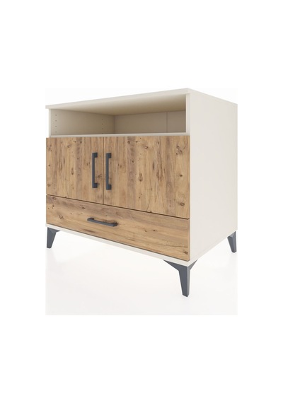 Kronos Şifonyer 3 Raflı Tek Çekmeceli 2 Kapaklı 88x59x80 Aytaşı-çam Aytası