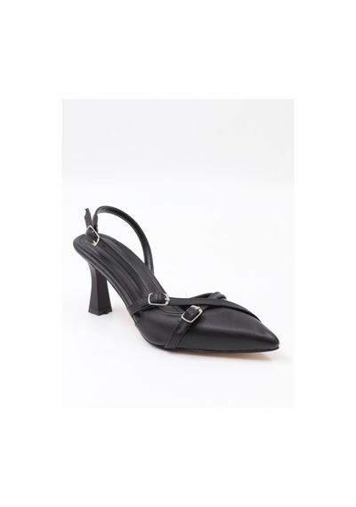 Nesilshoes Nesil Shoes Uraz 500 Siyah Topuklu Kadın Sandalet