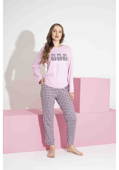 Aygebu Tarık Kadın Pembe Ayıcık Desen Anne Kız Kombin Termal Kışlık Sıcak Tutan Yumuşak Pijama Takımı Aygebu Tarık Kadın Pembe Ayıcık Desen Anne Kız Kombin Termal Kışlık Sıcak Tutan Yumuşak Pijama Takımı
