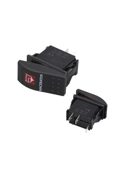 Macaratör Sembollü Işıklı 3 Pinli On-off 12-24v Marin Switch