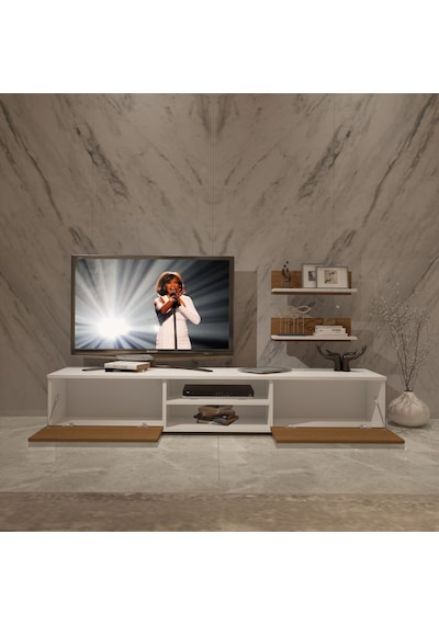 Decoraktiv Eko 4 Mdf Dvd Tv Ünitesi Tv Sehpası Beyaz - Ceviz
