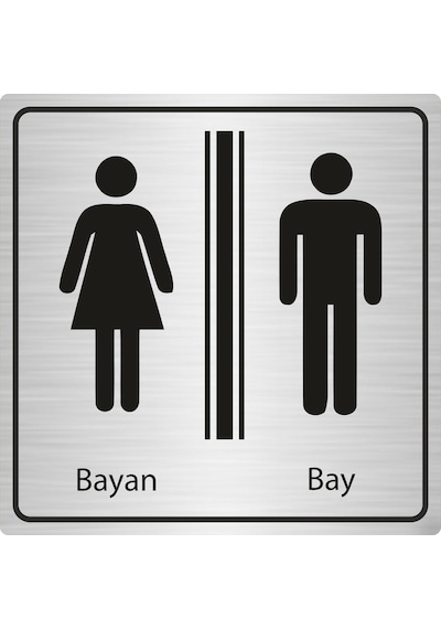 Bay Bayan Wc Yazısı 15*15Cm Metal Sy04