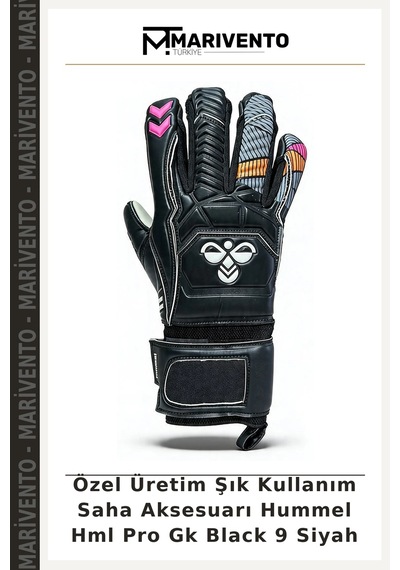 Marivento Özel Üretim Şık Kullanım Saha Aksesuarı Hummel Hml Pro Gk Black 9 Siyah