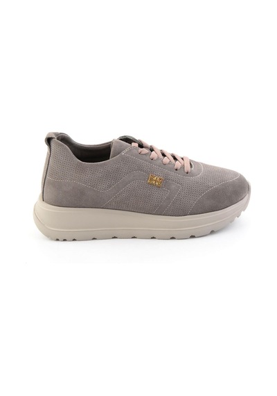 Bambi Vizon Süet Hakiki Deri Kadın Sneaker K01753000402