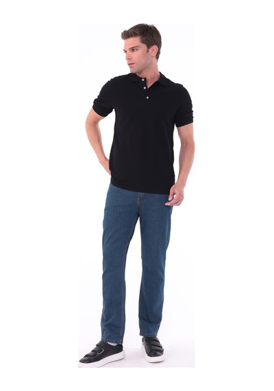 Blayn Jeans Erkek Tint Efekt Diz İzi Yapmayan Pamuklu Esnek Denim Jean Kot Pantolon Regular Kalıp Petrol Mavisi Açık