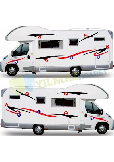 Karavan Çekme Desen Çizgi Oto Sticker Yapıştırma Modifiye Etiket
