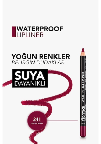 Flormar Waterproof Lipliner - Suya Dayanıklı Dudak Kalemi No:241 Sour Cherry 1.14 g 8690604567553