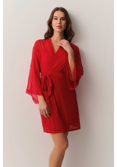 Suwen Dark Romance Kısa Sabahlık St4455615082 Kırmızı