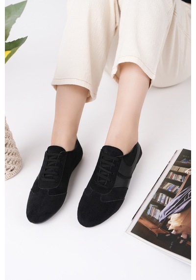 Muggo Vibe Bağcıklı Günlük Kadın Sneaker Spor Ayakkabı Siyah