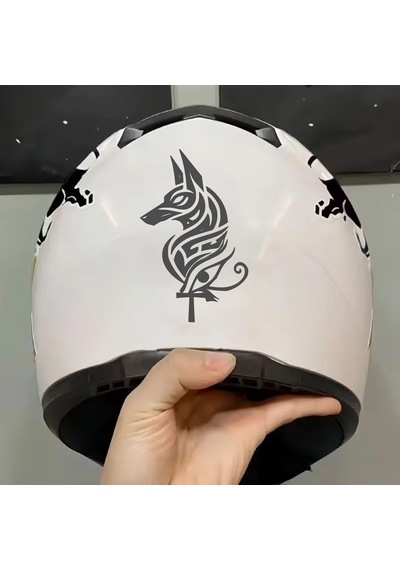 Anubis Sticker - Eski Mısır Mitolojisi - Ölüler Tanrısı - Araba Oto Motosiklet Karavan Pc Laptop Sticker - 00351 15x9 Cm