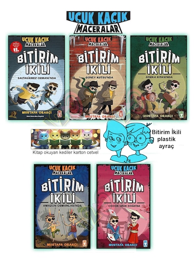 Bitirim İkili Uçuk Kaçık Maceralar 5 Kitap 8-9yaş Baltagirmez Güney Kutbu Afrika Uzak Doğu Amazon