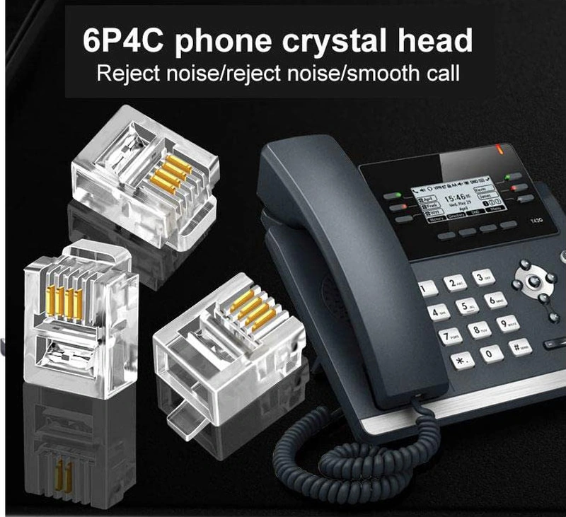 6p4c Rj11 4 Pinli Konnektör 4pinli Telefon Kablo Ucu 100'lü Paket