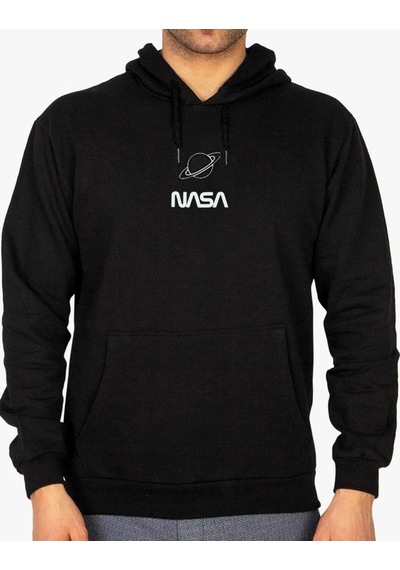 Startmore Relax&basic Jackalco 2 Iplik Iç Pamuklu Tam Kalıp Baskılı Hoodie Siyah Siyah
