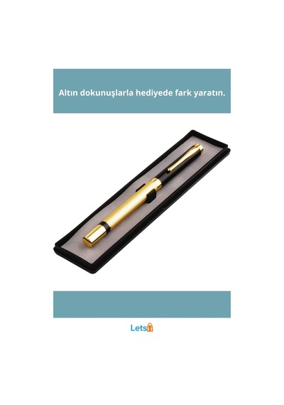 Kutulu Metal Roller Kalem Altın Siyah 13.5 Cm Çok Renkli
