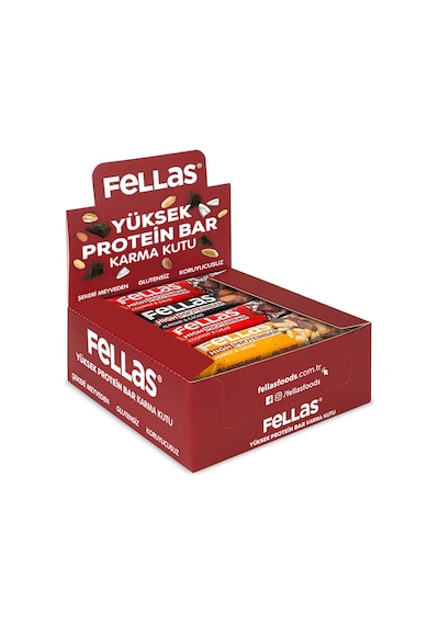 Fellas Yüksek Protein Bar 45g Karma Kutu 12 Adet (3 Çeşit)