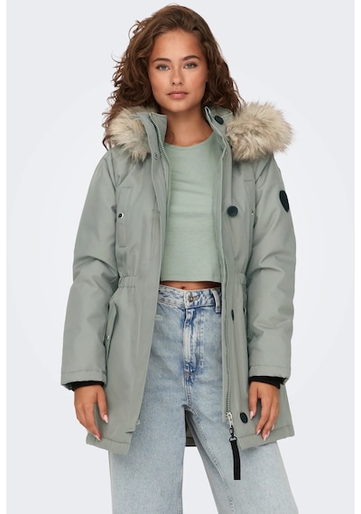 Only Kapüşonlu Yeşil Kadın Parka 15304625 001