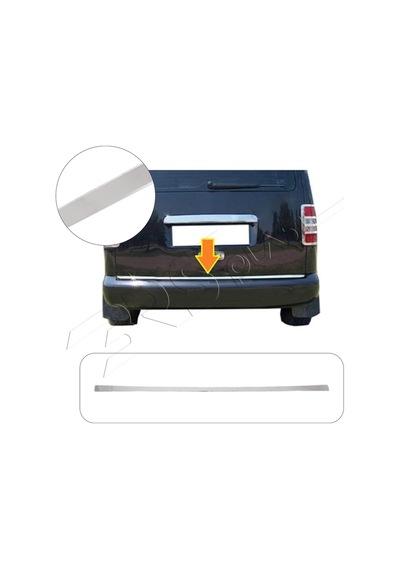Volkswagen Caddy Uyumlu 2004-2009 Krom Bagaj Alt Çıtası Paslanmaz Çelik