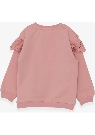 Breeze Kız Çocuk Sweatshirt Güpürlü 4-8 Yaş, Pudra